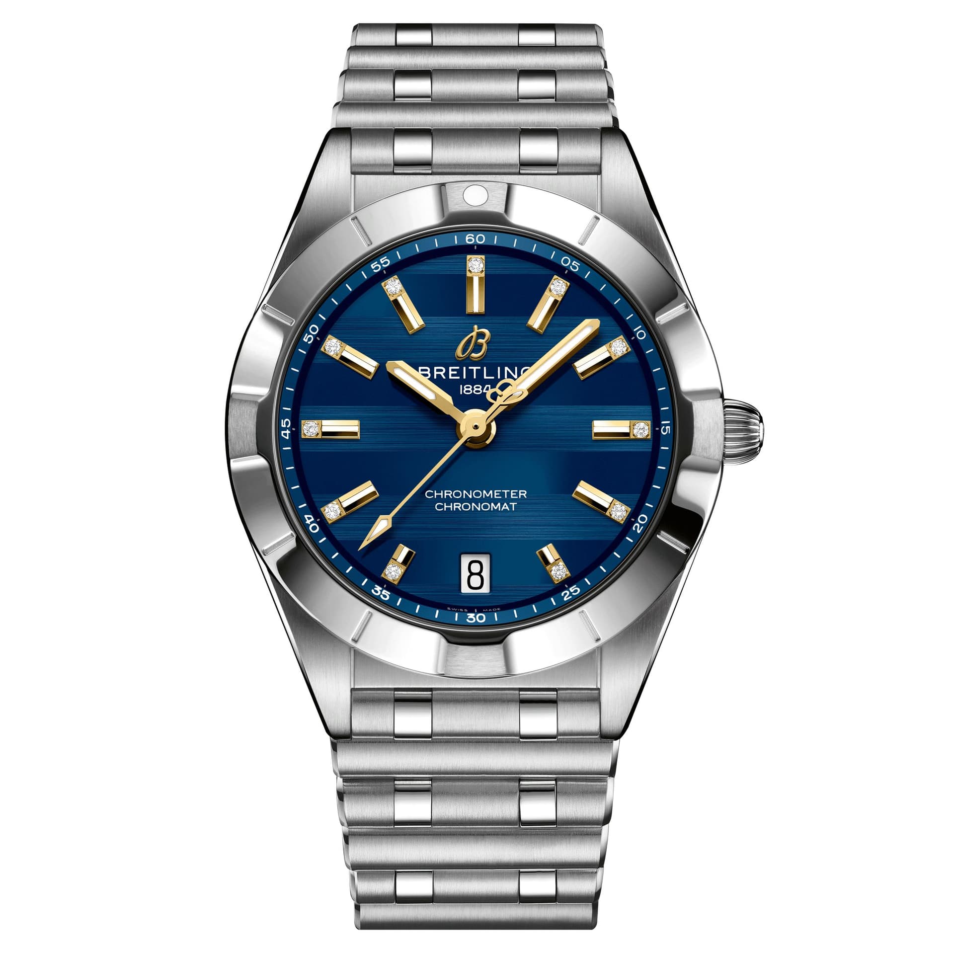 Breitling Montre Breitling Chronomat Six Nations Ecosse quartz cadran bleu bracelet acier 32 mm