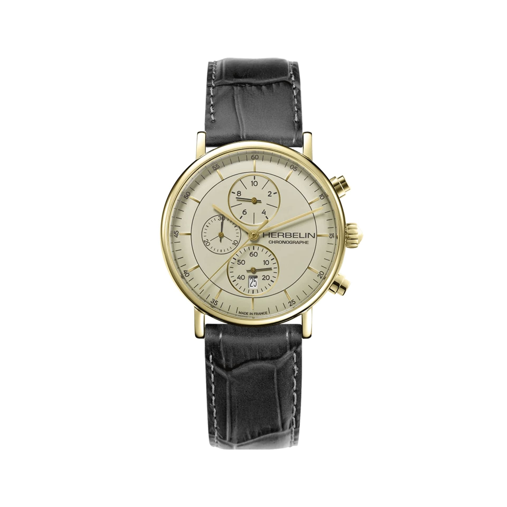 Michel Herbelin Montre Michel Herbelin Inspiration Quartz Cadran Ivoire Bracelet Cuir - 35647P17GR