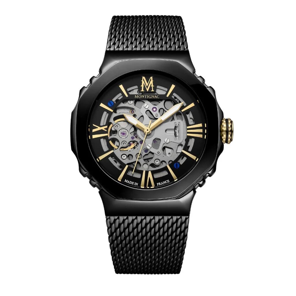 Montignac Montre Automatique Montignac en Acier et PVD Noir