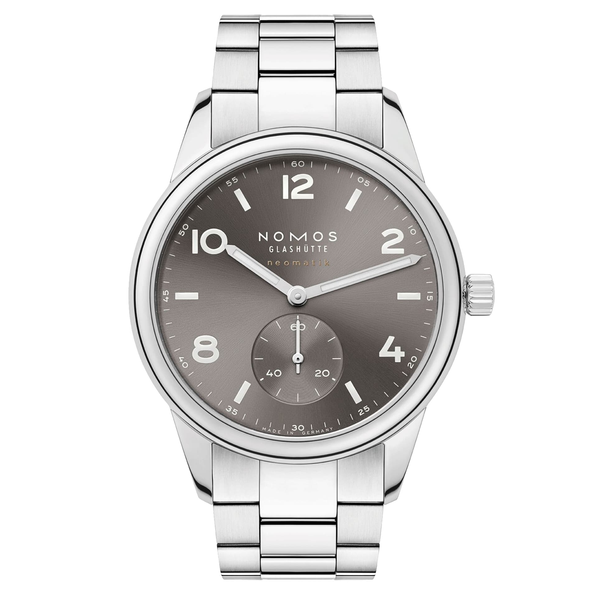 Nomos Montre Nomos Club Sport Neomatik Smoke automatique fond acier cadran gris bracelet acier 39,5 mm