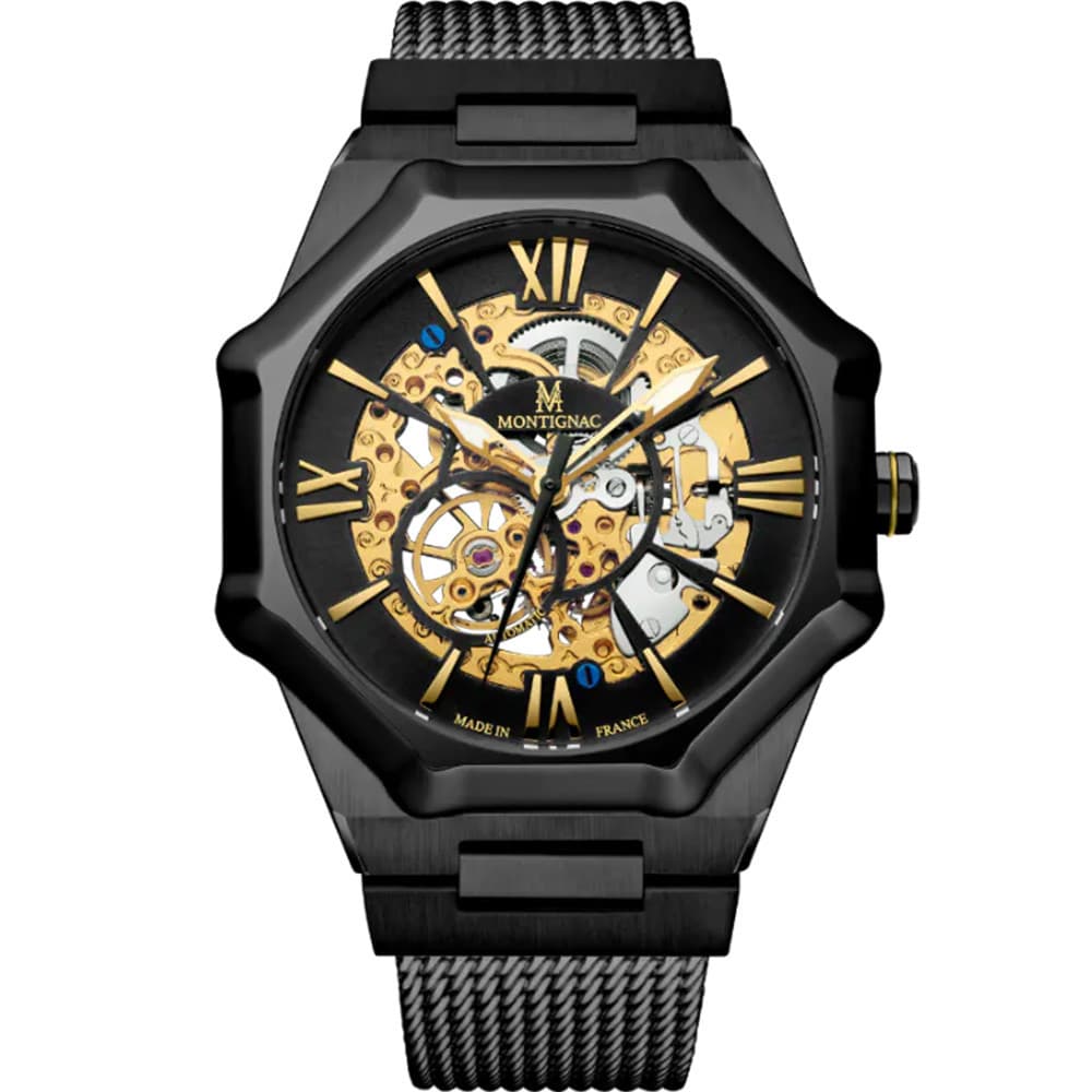 Montignac Montre Automatique Montignac en Acier et PVD Noir