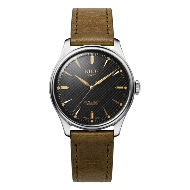 Kuoe Kyoto Montre Royal Smith 90-006 Silver Case Black Dial Large