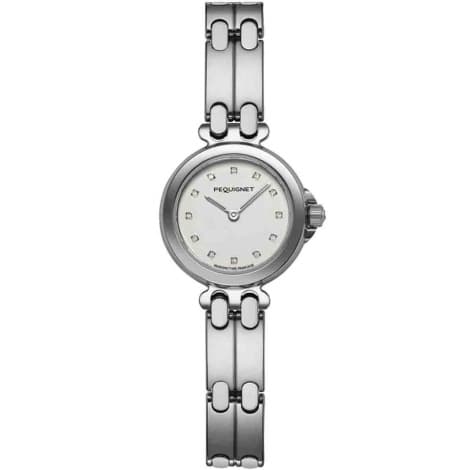 Pequignet E. Montre Pequignet Moorea - Cadran Blanc avec Index Diamants 25 mm - 7850313CD