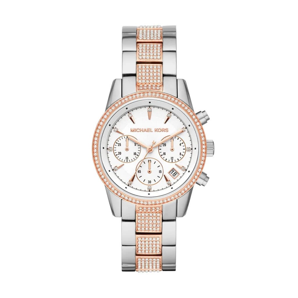 Michael Kors Montre Michael Kors Collection Bryant en Acier Argenté et Doré Rose