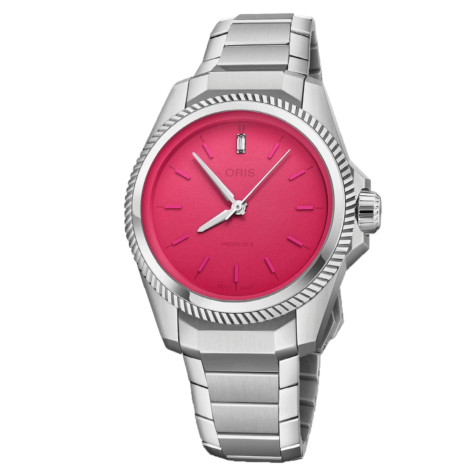 Oris Montre Oris ProPilot X Miss Piggy automatique cadran rose bracelet acier 34 mm