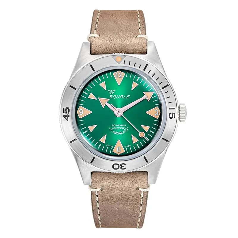 Squale Montre Super-Squale Big Arrows Green Leather SUPERSSAGR.PTO