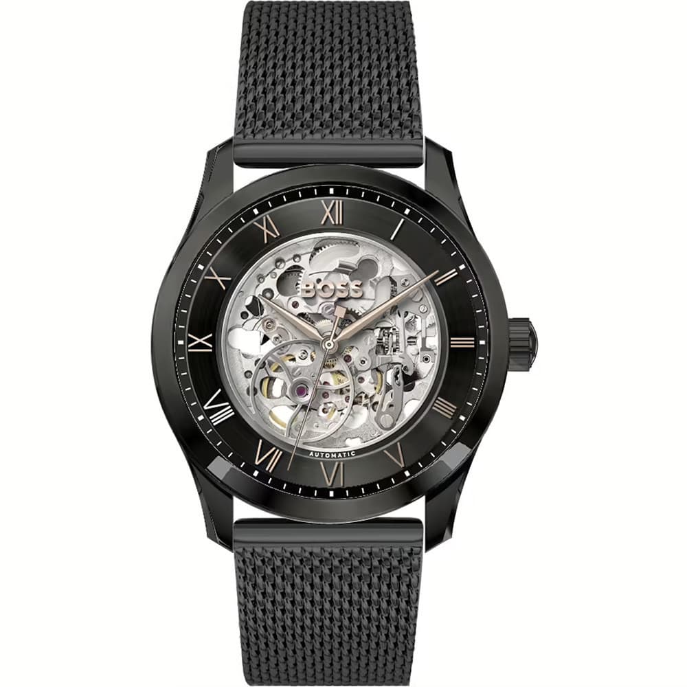 Hugo Boss Montre Automatique Boss Collection Principle Automatique en Acier et PVD Noir