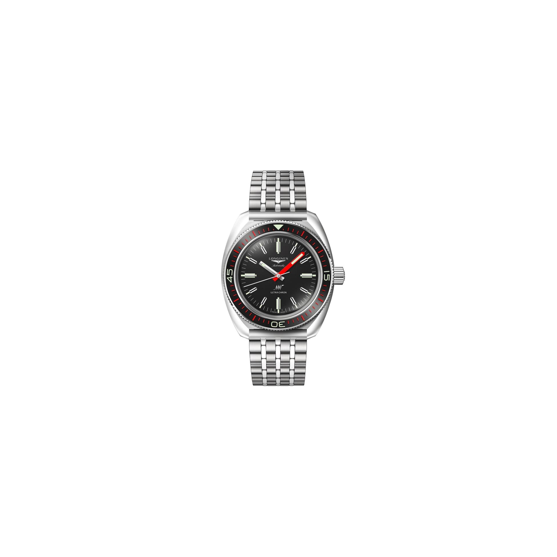 Longines Montre Longines Ultra-Chron automatique cadran noir bracelet acier 43 mm