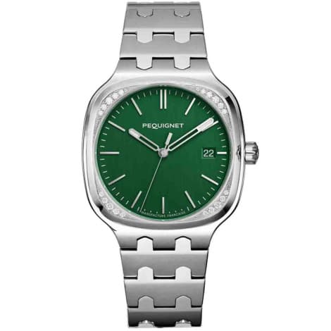 Pequignet Montre Pequignet Manufacture Concorde 20 Diamants - 40mm Automatique Cadran Vert - 9040499