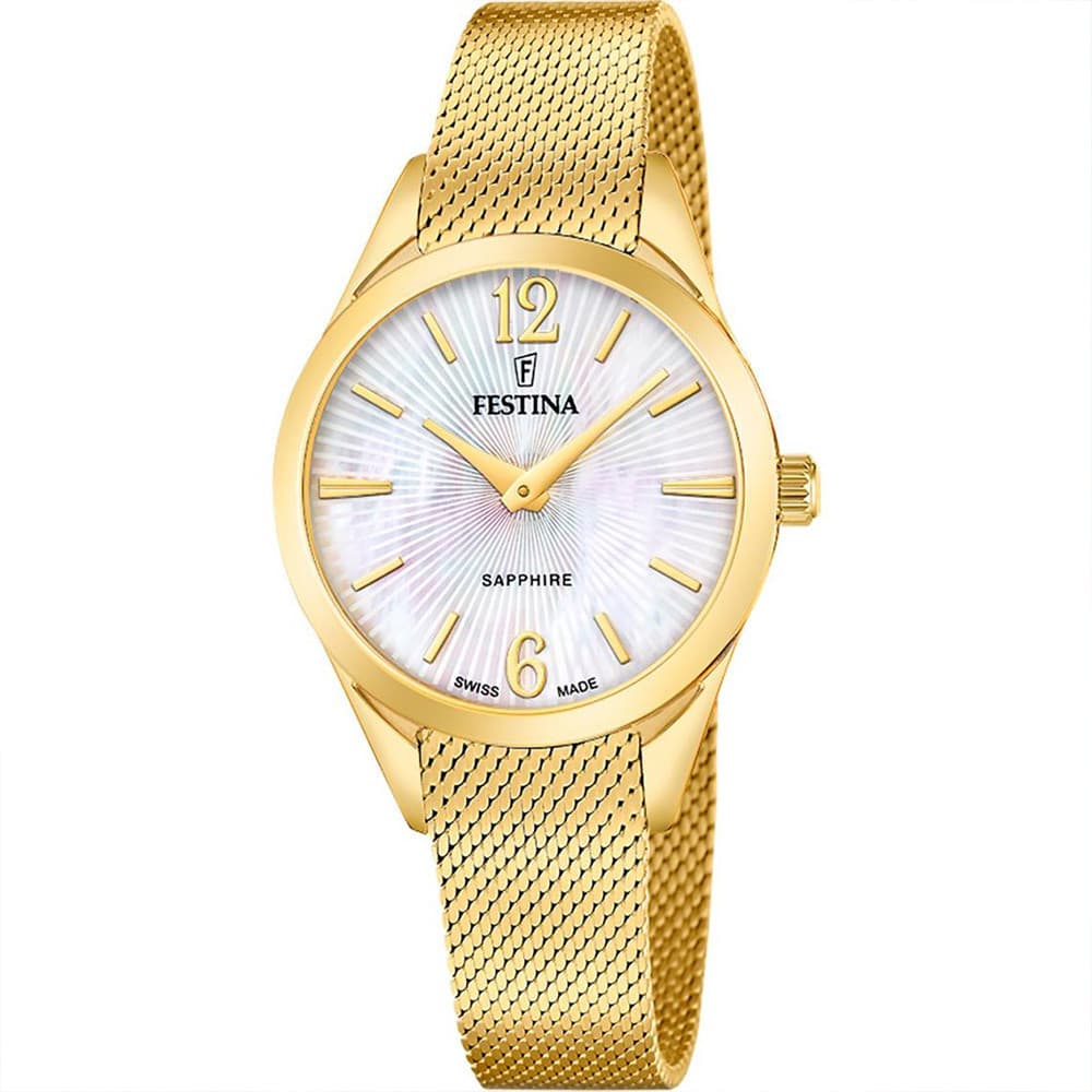 Festina Swiss Made Montre Festina en Acier et PVD Doré
