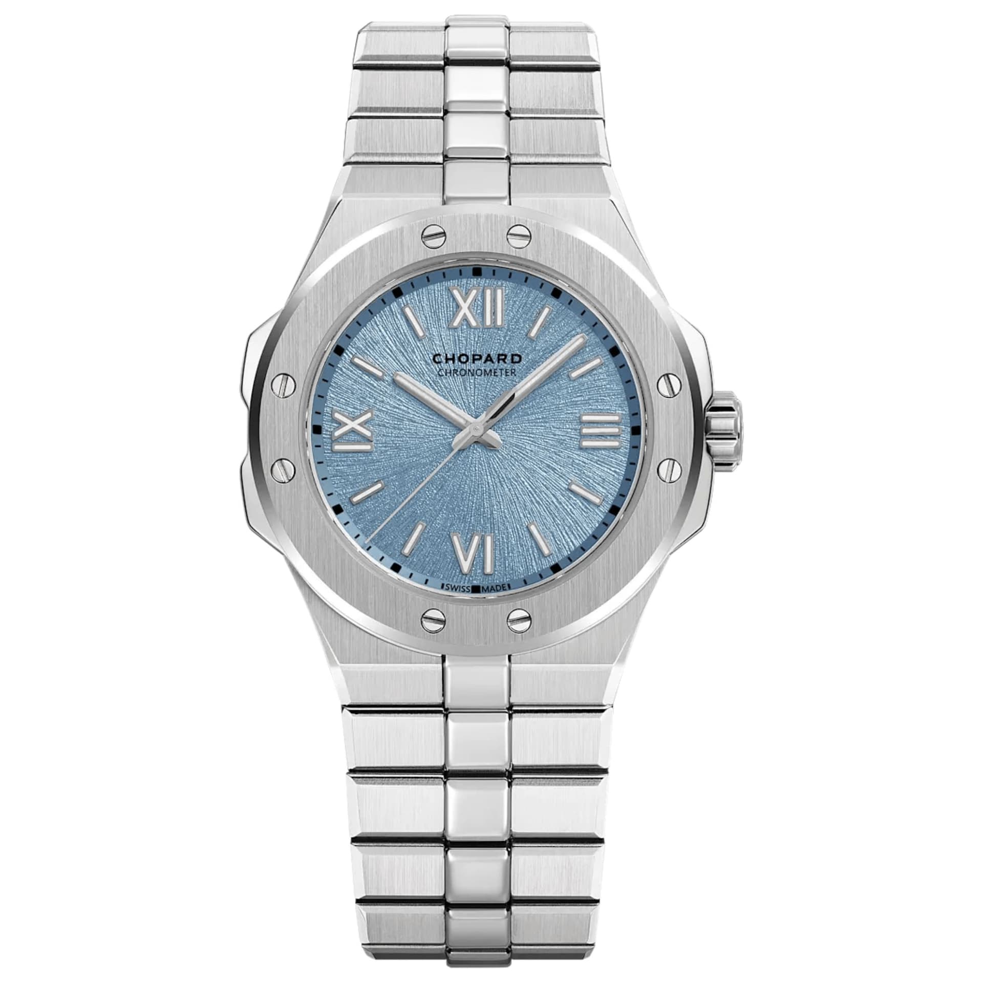 Chopard Montre Chopard Alpine Eagle 36 automatique cadran bleu glacier bracelet acier 36 mm