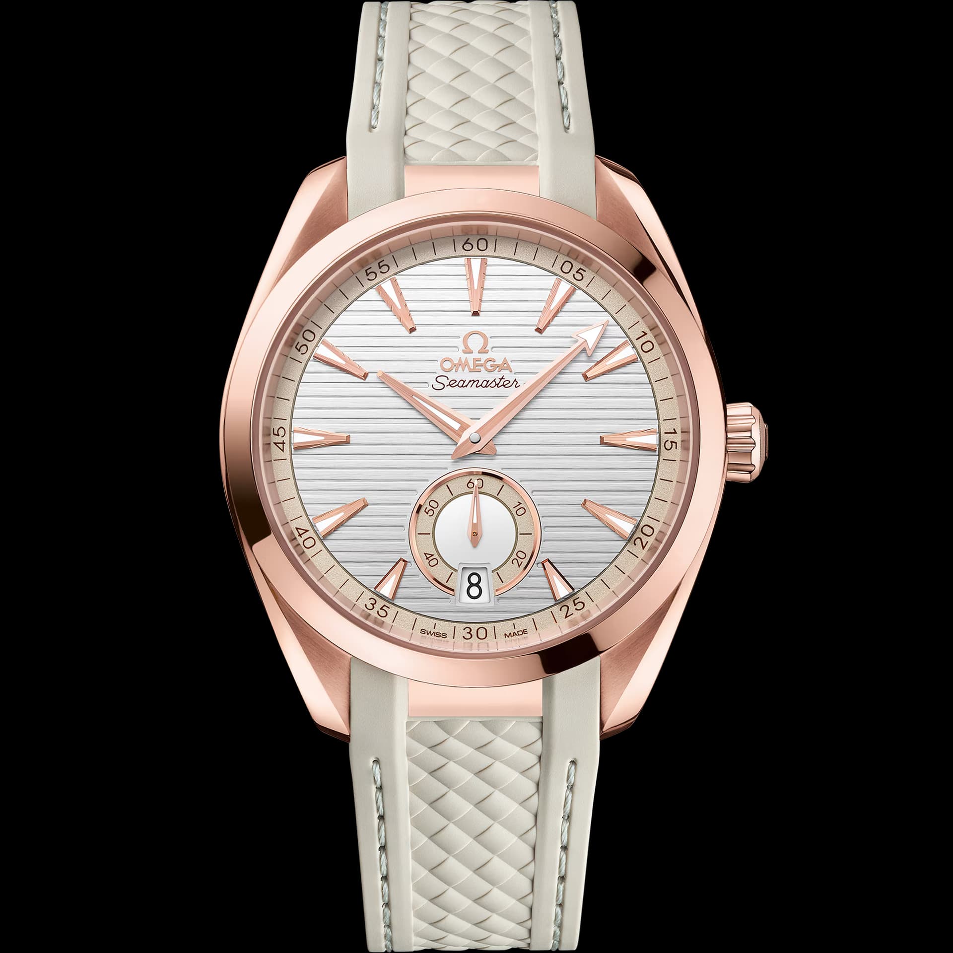 Omega Seamaster 41 mm, or Sedna™ sur bracelet caoutchouc