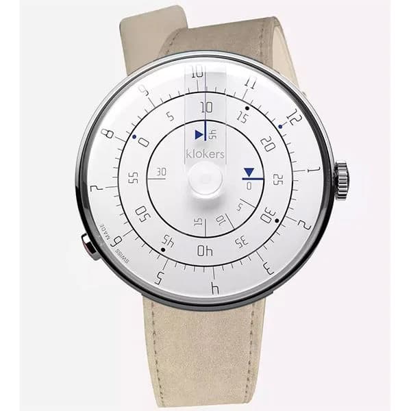 Klokers Montre Klokers KLOK-01 Minimal White Bracelet Alcantara Beige
