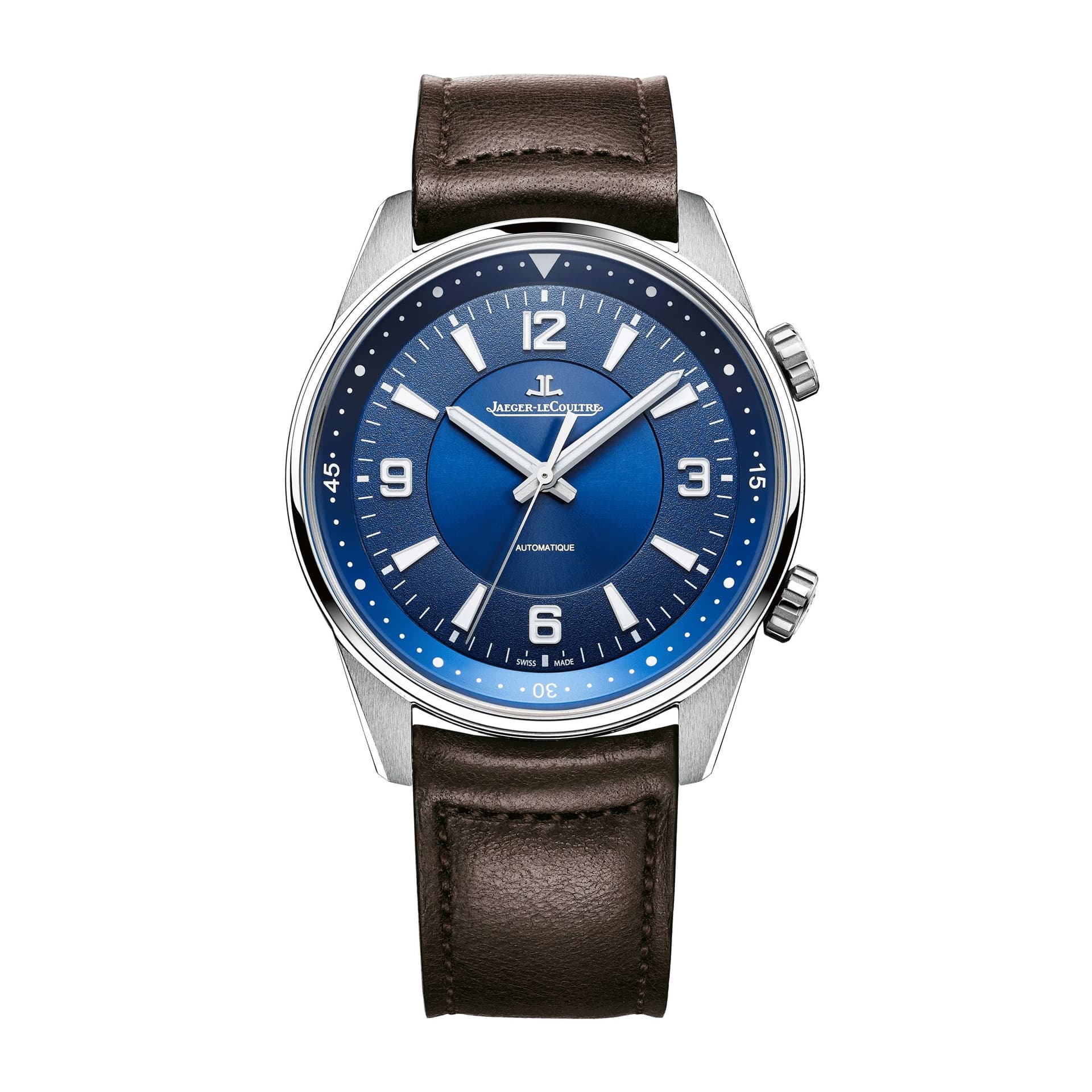 Jaeger-LeCoultre Montre Jaeger-LeCoultre Polaris automatic cadran bleu bracelet cuir brun 41 mm