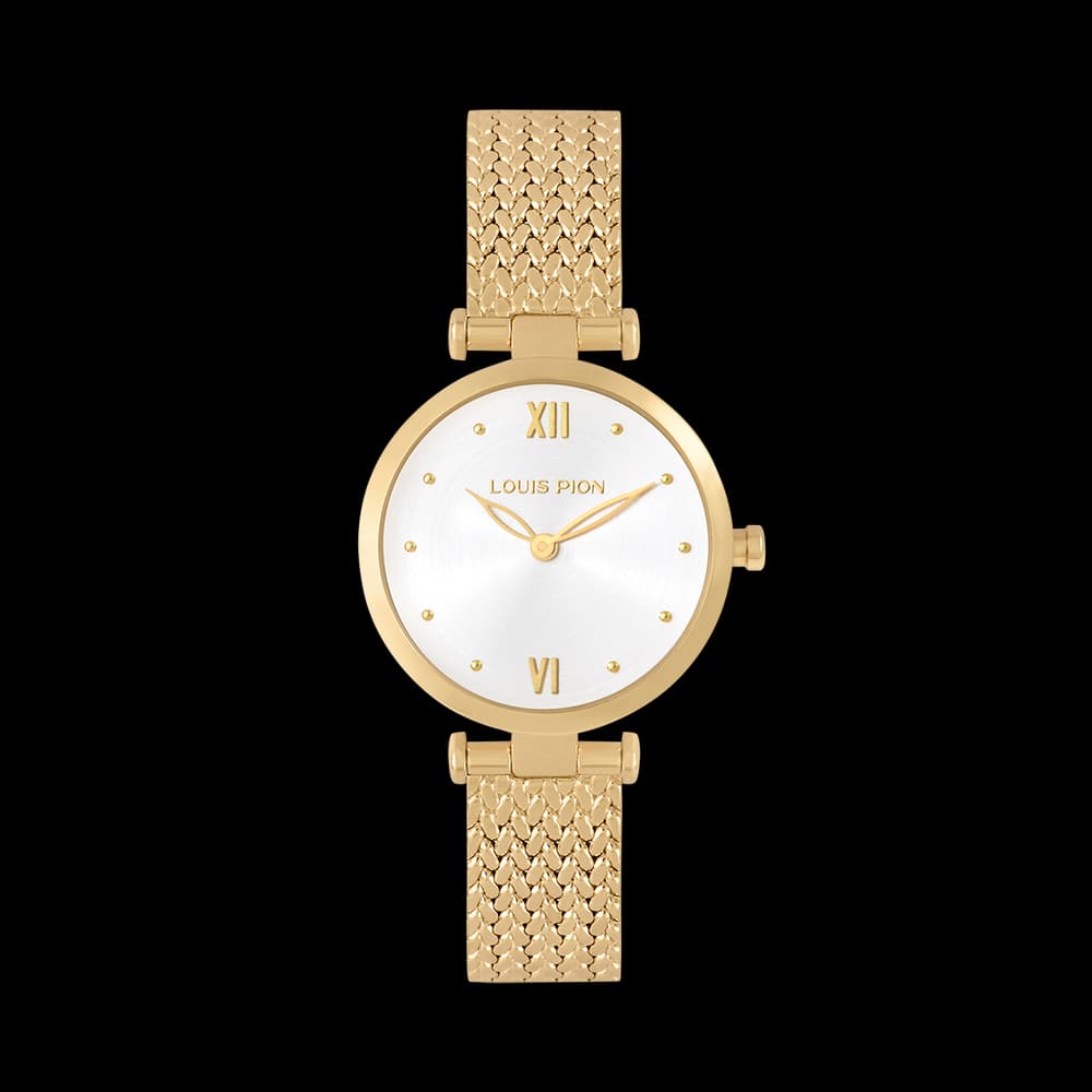 Louis Pion Montre quartz Femme Flore Blanc