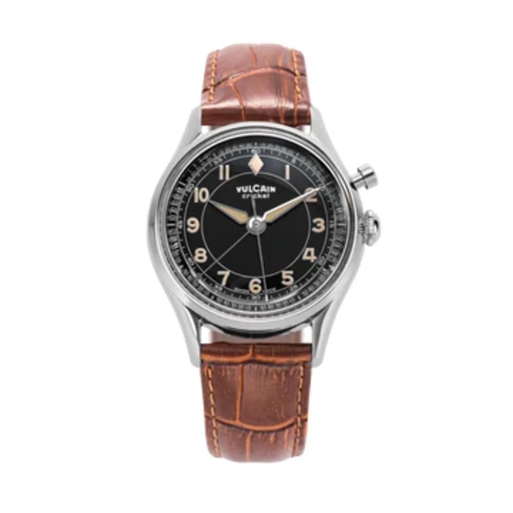 Vulcain Cricket Classique 36MM Black & Khaki Numbers