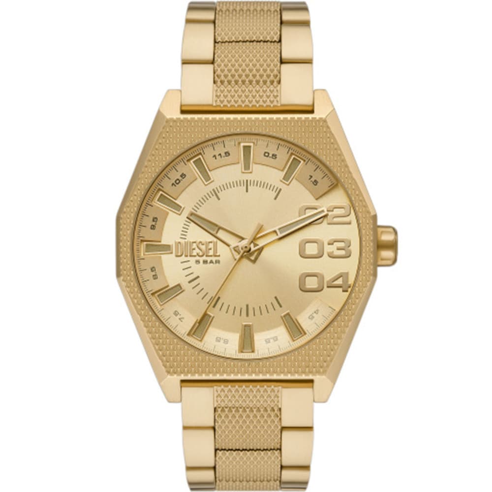 Diesel Montre Diesel Collection Scraper en Acier et PVD Doré