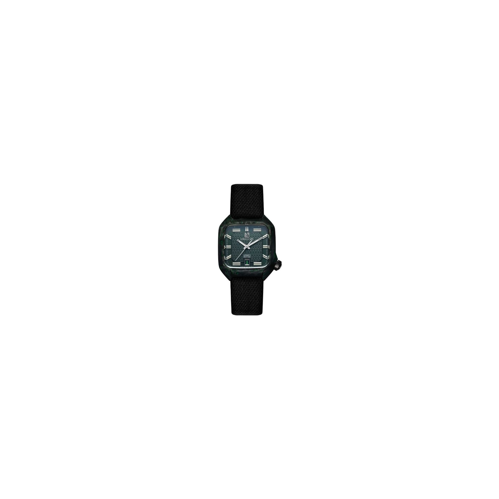 March LA.B Montre March LA.B AM2 Automatique Nyctalope Ed Limitée en carbone bracelets jacquard vert et noir 38 mm
