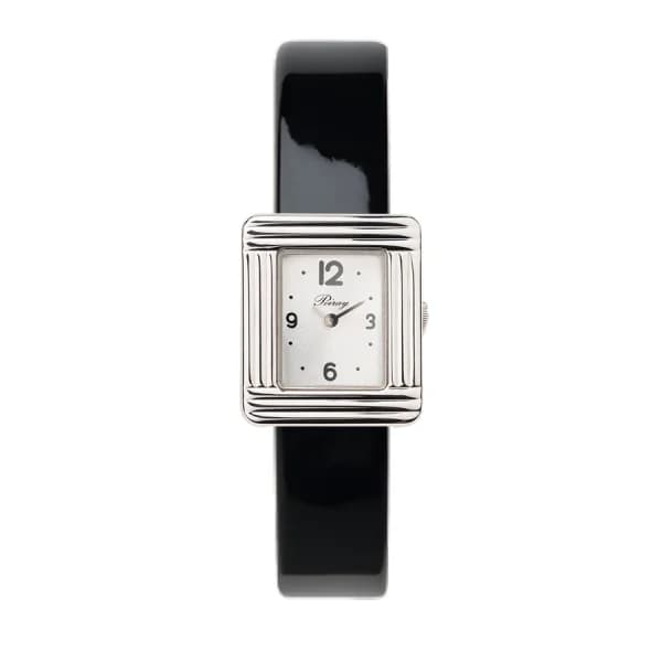 Poiray Montre Poiray Ma Première Mini Acier Cadran 4CA Bracelet Veau Vernis Noir