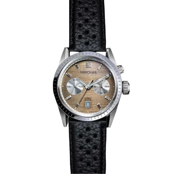 March LA.B Montre March LA.B Agenda Supra Automatique Cadran Shelter Buffle Perforé Noir