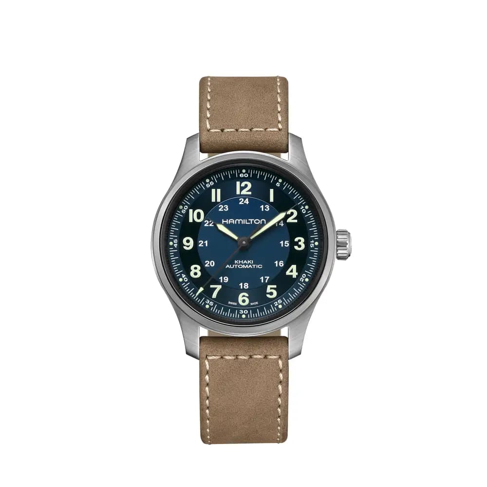 Hamilton Montre automatique Homme Khaki field Bleu