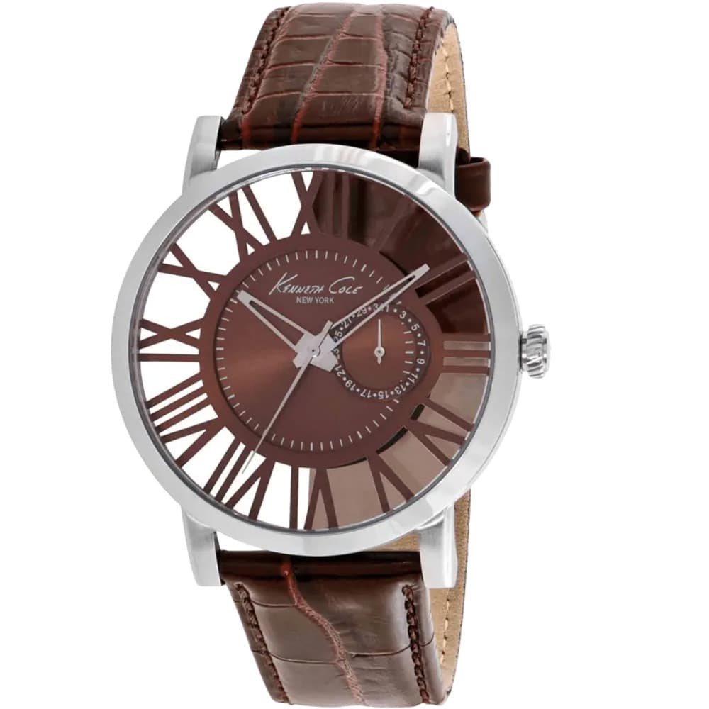 Kenneth Cole Montre Kenneth Cole Collection Transparency en Cuir Marron