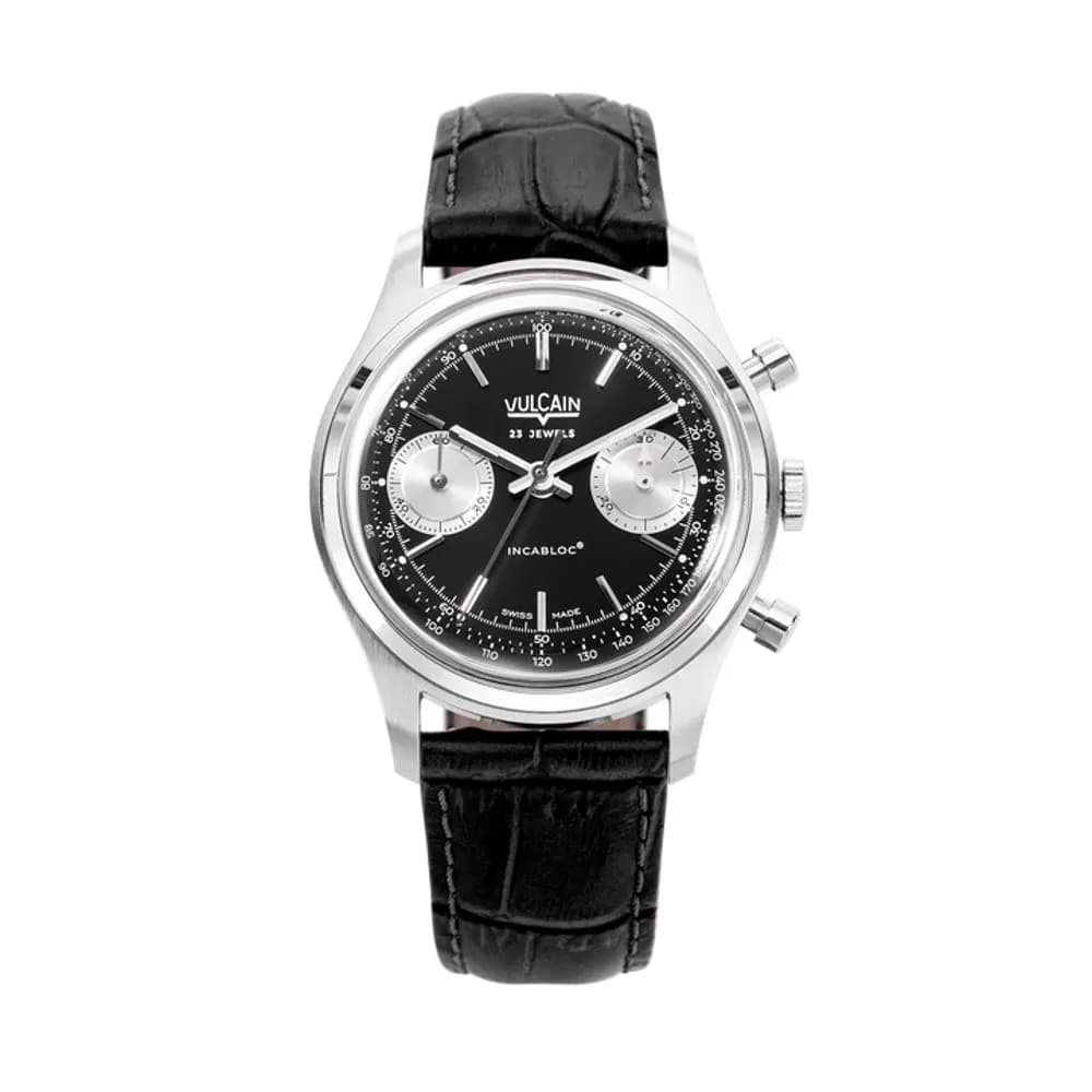 Vulcain Chronograph Noir et Argent- 38MM
