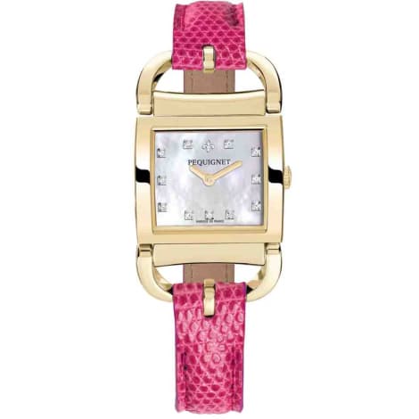 Pequignet E. Montre Pequignet Attellage Quartz - Cadran Nacre Blanc - Bracelet Rose - 5895508CD-L