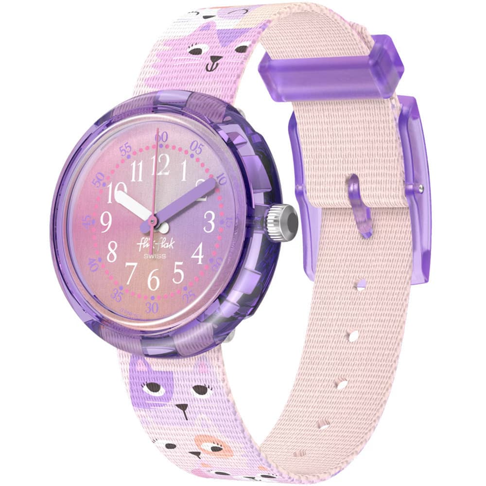Flik Flak Montre Flik Flak Collection Cutie Kitty en Biosource Rose