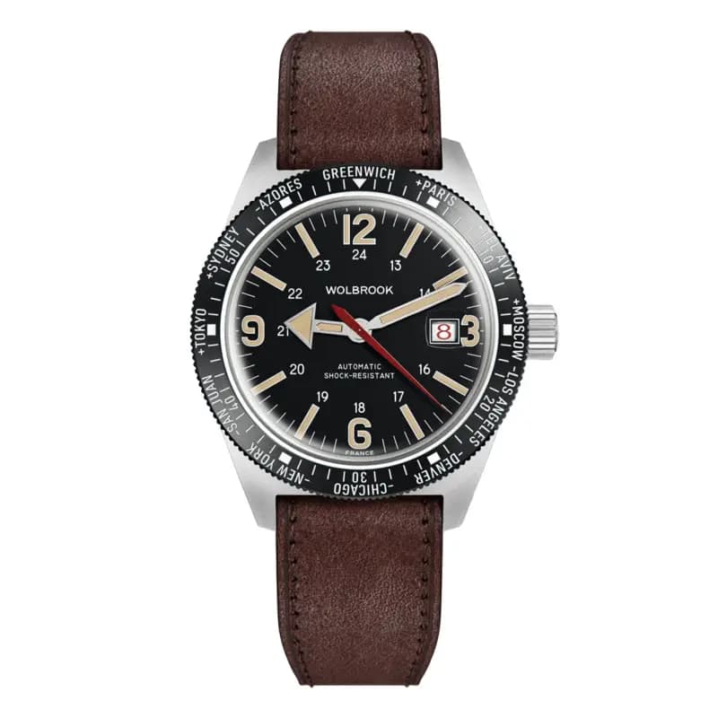 Wolbrook Montre Skindiver WT Automatic Bezel Noir & Lum Vintage 22-SWA-023