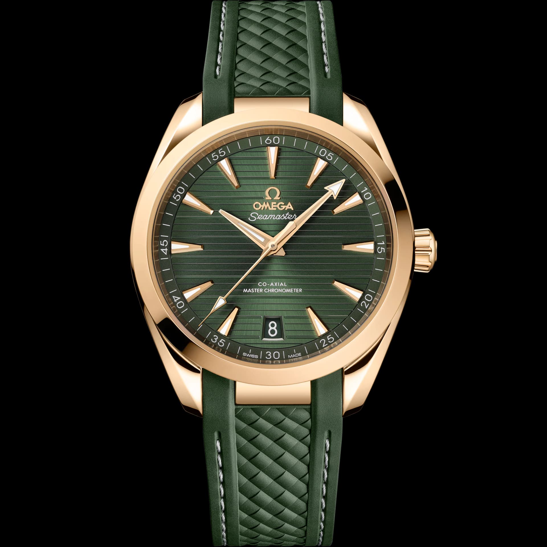 Omega Seamaster 41 mm, or Moonshine™ sur bracelet caoutchouc