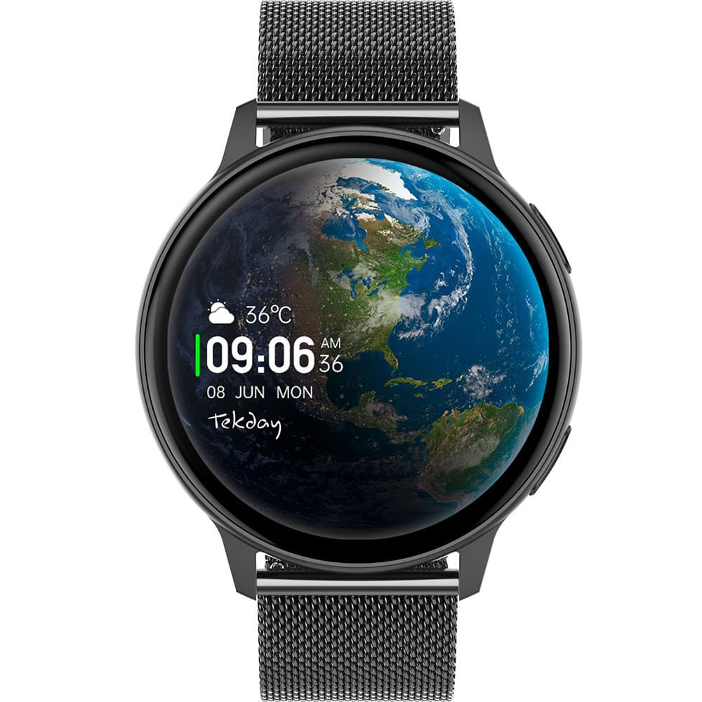 Tekday Montre Connectée Tekday en Acier et PVD Noir
