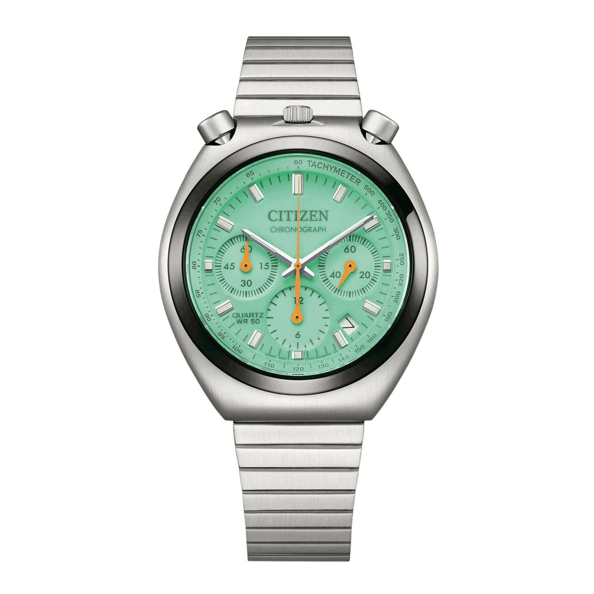Citizen Montre Citizen Tsuno Chrono "Bullhead" cadran vert bracelet acier 38 mm