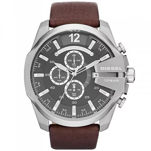 Diesel Montre Homme DIESEL en Cuir Marron Etanche