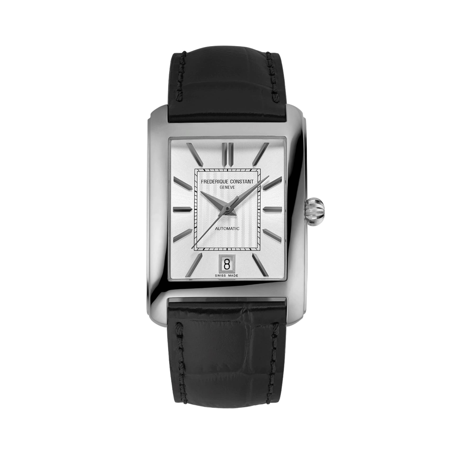 Frédérique Constant Montre Frédérique Constant Classics Carrée Automatic cadran argenté bracelet cuir 30 x 33 mm