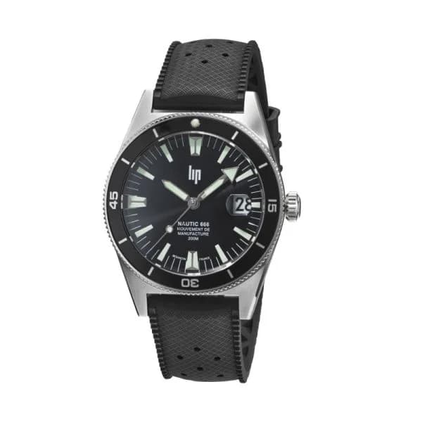 Lip Montre Lip Nautic 666 Automatique - manufacture - Homme - cadran Noir- 39 mm - Acier inoxydable- 676050