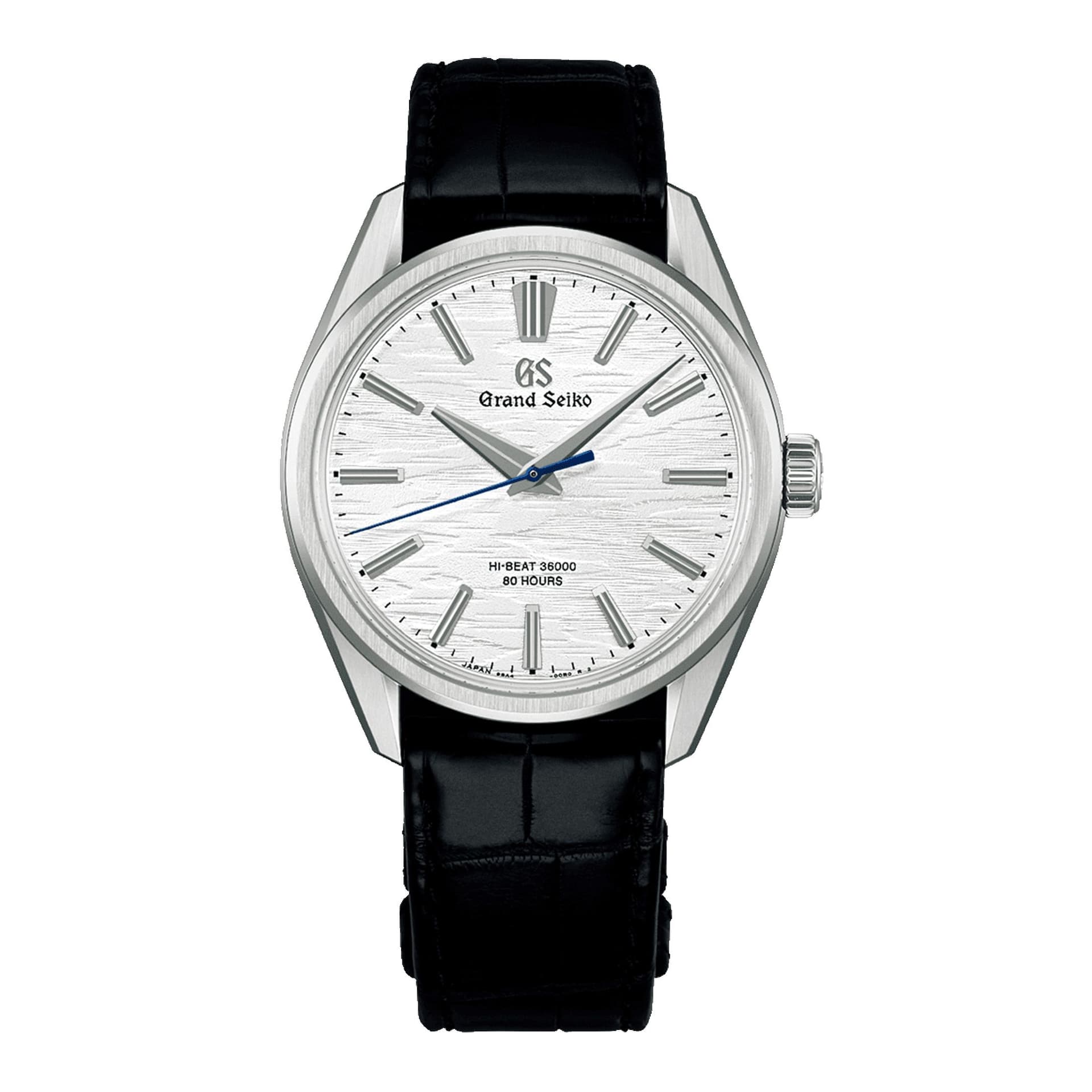 Grand Seiko Montre Grand Seiko Evolution 9 "Birch Bark" Hi-Beats mécanique cadran blanc bracelet cuir 38,6 mm