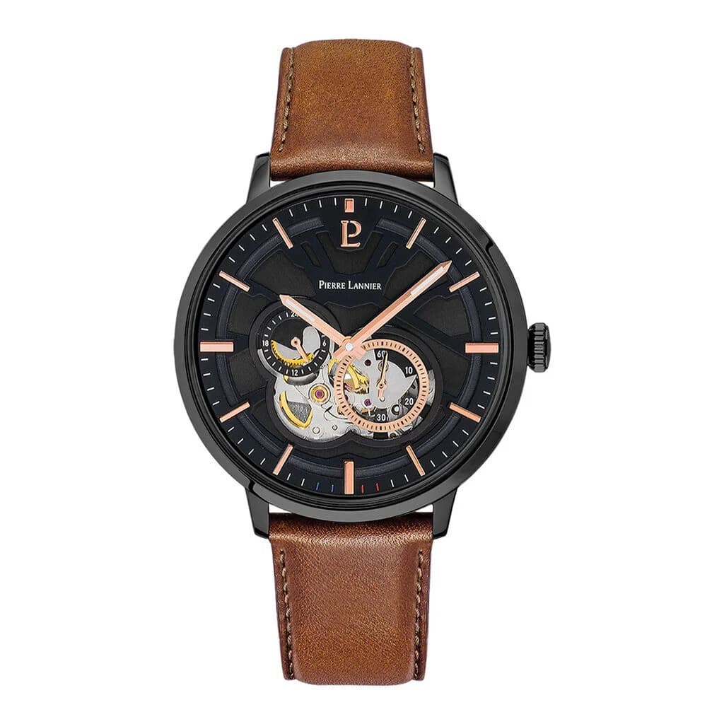 Pierre Lannier Montre Pierre Lannier Collection Trio en Cuir Marron