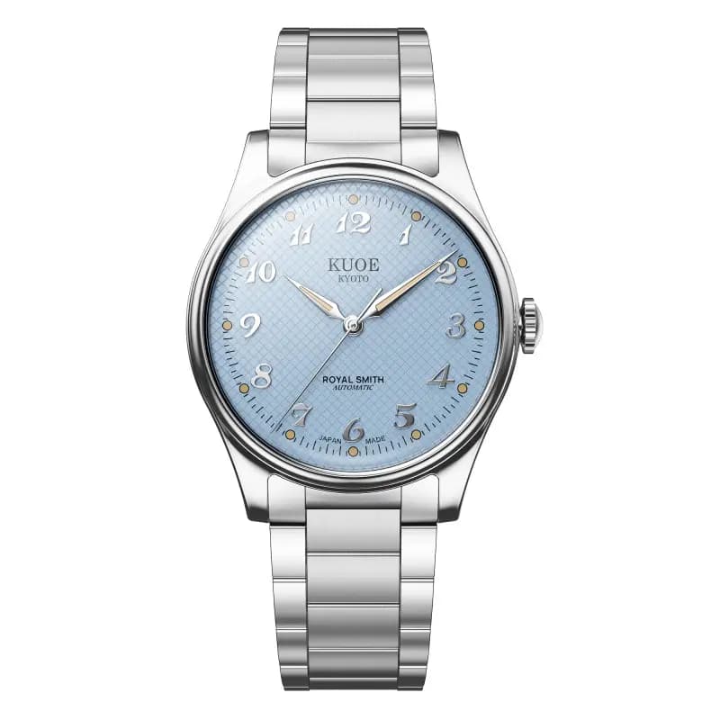 Kuoe Kyoto Montre Royal Smith 90-006 Breguet Numerals Silver Case Blue Dial