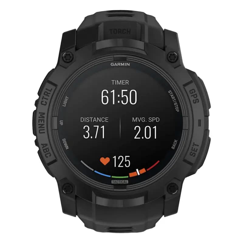 Garmin Montre Garmin Instinct 3 - 50mm AMOLED Tactical Noir Bracelet Silicone Noir