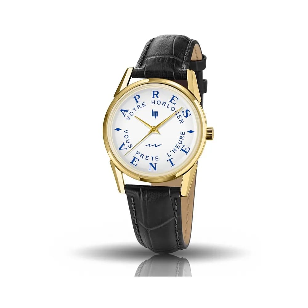 Lip Montre Lip Himalaya SAV - Unisexe - cadran Blanc- 35 mm - acier doré 316 L poli - 670027