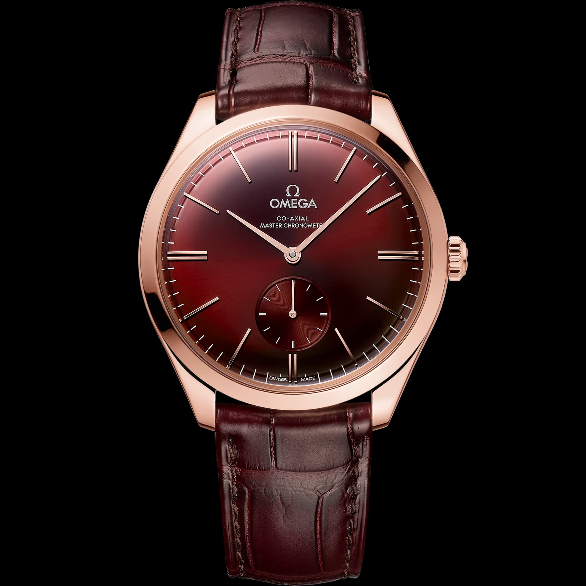 Omega De Ville 40 mm, or Sedna™ sur bracelet en cuir