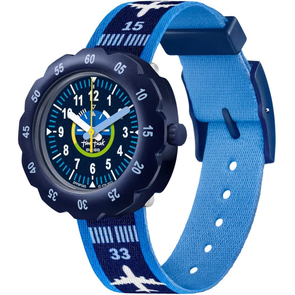 Flik Flak Montre Flik Flak Collection Take Off en Biosource Bleu