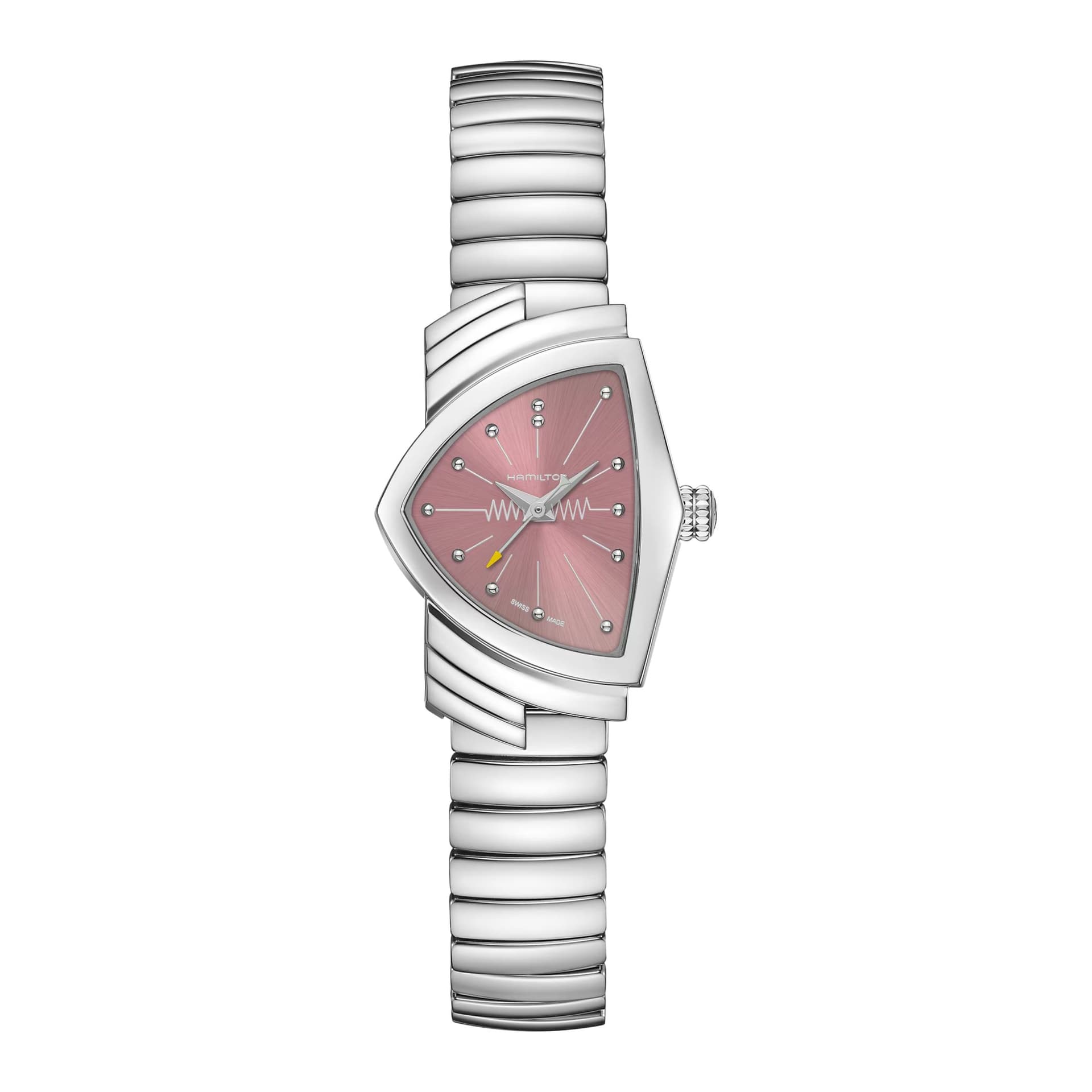 Hamilton Montre Hamilton Ventura Quartz S cadran rose bracelet acier