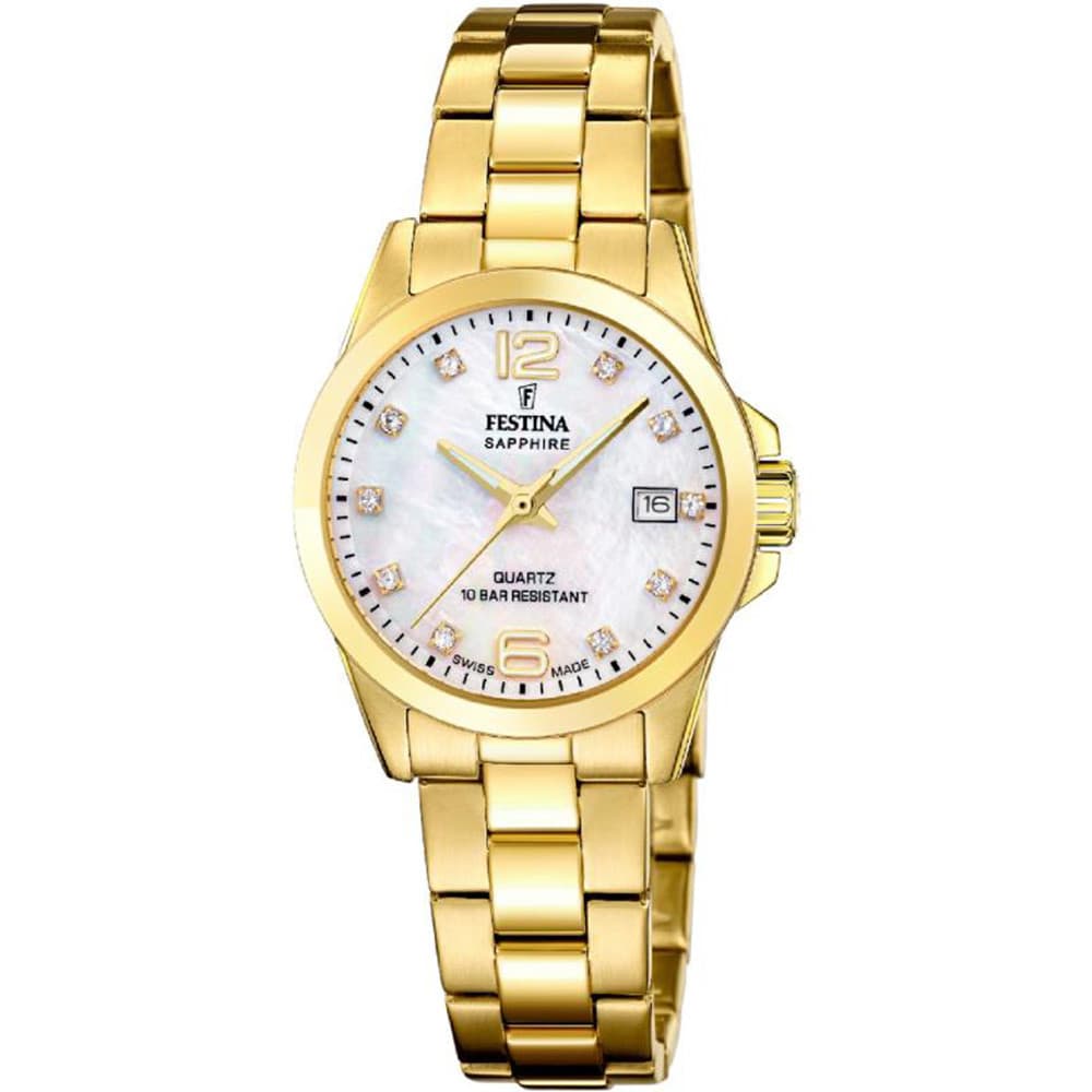 Festina Swiss Made Montre Festina en Acier et PVD Doré
