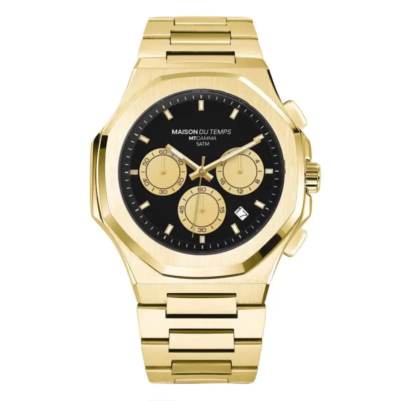 Maison du Temps Montre MTGamma Chronographe Noir Gold Acier 431-A