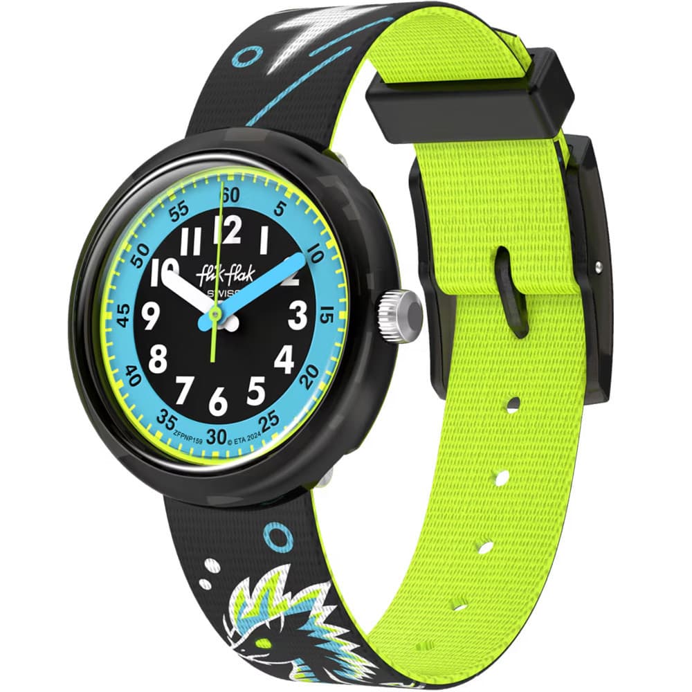 Flik Flak Montre Flik Flak Collection Mystic Dragon en Biosource Noir