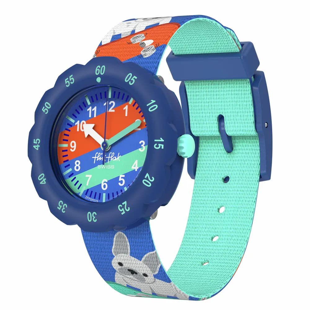 Flik Flak Montre quartz Garçon Friends fur-ever Bleu, Orange, Vert