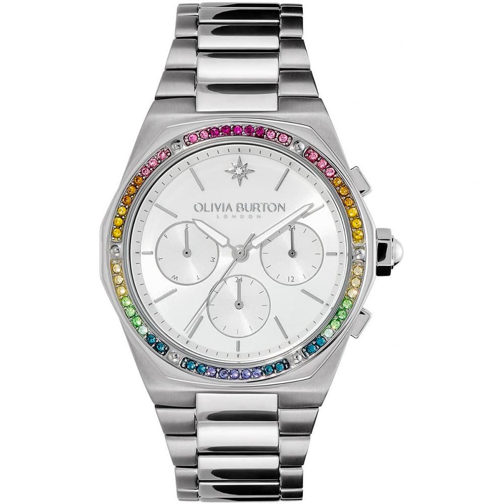 Olivia Burton Montre Olivia Burton Collection Hexa Multifonction en Acier Argenté