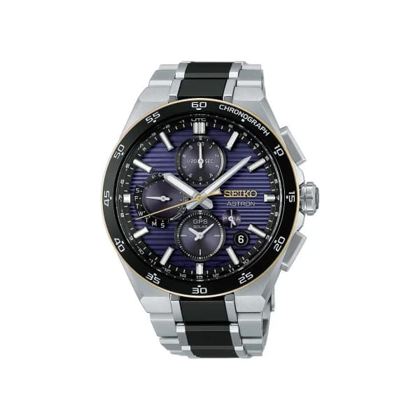Seiko Montre Seiko Astron GPS Solar HAB011J1 43,3 mm Chronographe Titane Cadran Violet Édition Limitée